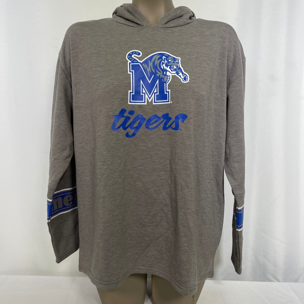 Memphis Tigers NCAA Gray Campus Logo Hoodie Women's LARGE‎ 12/14 NWT